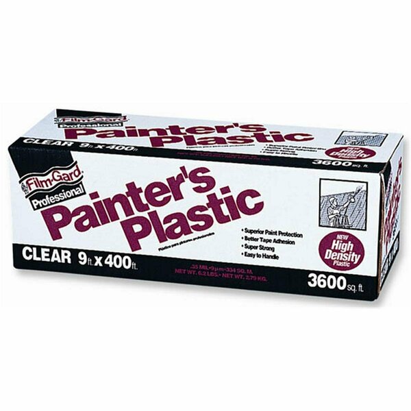 Tosafos 9ft. X 400ft. Film-Gard Clear Professional Painters Plastic  03509H TO3548121